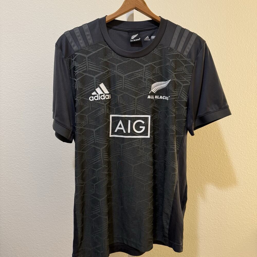 MEN'S RUGBY UNION NEW ZEALAND 2018/2019 ALL BLACKS SHIRT JERSEY MAILLOT SIZE M